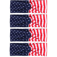 Load image into Gallery viewer, 4-Pack: USA American Flag Headbands

