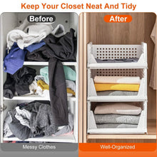 Load image into Gallery viewer, 4-Packs: Plastic Storage Box Closet Organizer Foldable Storage with Slide Rail Push-Pull
