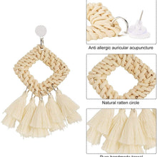 Load image into Gallery viewer, 4-Pairs: Women's Rattan Earrings
