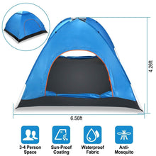 Load image into Gallery viewer, 4 Persons Camping Waterproof Tent

