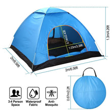 Load image into Gallery viewer, 4 Persons Camping Waterproof Tent

