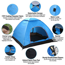 Load image into Gallery viewer, 4 Persons Camping Waterproof Tent
