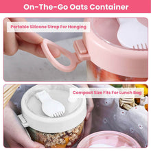 Load image into Gallery viewer, 4-Piece: 20 Oz Oat Containers with Lids and Folding Spoons
