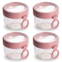 Load image into Gallery viewer, 4-Piece: 20 Oz Oat Containers with Lids and Folding Spoons
