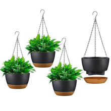 Load image into Gallery viewer, 4-Piece: 9.64" Diameter Hanging Planter with Drainage Holes
