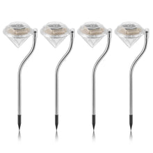 Load image into Gallery viewer, 4-Piece: Solar Diamond LED Light Pathway Stake Decorative Lamp
