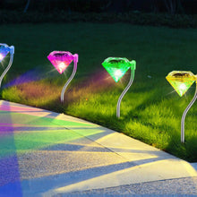 Load image into Gallery viewer, 4-Piece: Solar Diamond LED Light Pathway Stake Decorative Lamp
