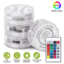 Load image into Gallery viewer, 4-Piece: Submersible RGB LED Lights
