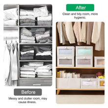 Load image into Gallery viewer, 4-Pieces: Foldable Linen Clothing Storage Bin with Visible Clear Window
