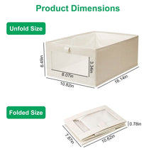 Load image into Gallery viewer, 4-Pieces: Foldable Linen Clothing Storage Bin with Visible Clear Window
