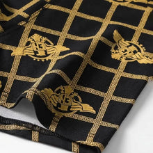 Load image into Gallery viewer, 4-Pieces: Men's Luxury Black Golden Print Mid-Waist Boxer Brief
