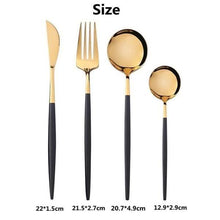 Load image into Gallery viewer, 4-Pieces: Mirror Polish Dinnerware Set Stainless Steel Cutlery Set Flat Tableware
