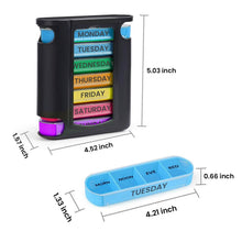 Load image into Gallery viewer, 4 Times A Day, Black 7 Day Stackable Daily Pill And Medicine Organizer
