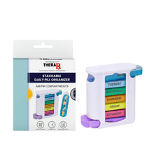 Load image into Gallery viewer, 4 Times A Day, White 7 Day Stackable Daily Pill And Medicine Organizer White
