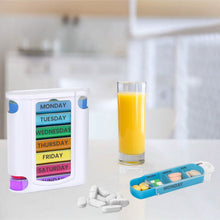 Load image into Gallery viewer, 4 Times A Day, White 7 Day Stackable Daily Pill And Medicine Organizer White
