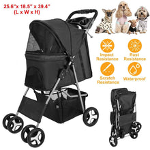 Load image into Gallery viewer, 4 Wheels Pet Foldable Stroller
