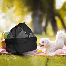 Load image into Gallery viewer, 4 Wheels Pet Stroller Foldable with Removable Liner Storage Basket
