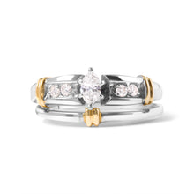 Load image into Gallery viewer, 14K Yellow and White Gold 1/3 Cttw Marquise Diamond Cocktail Engagement Ring Set (H-I Color, SI1-SI2 Clarity) - Size 7
