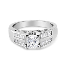 Load image into Gallery viewer, 14K White Gold 1 1/4 Cttw Princess Cut Diamond Channel Set Engagement Ring (H-I Color, SI1-SI2 Clarity) - Ring Size 7
