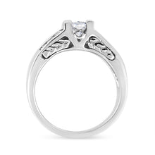 Load image into Gallery viewer, 14K White Gold 1 1/4 Cttw Princess Cut Diamond Channel Set Engagement Ring (H-I Color, SI1-SI2 Clarity) - Ring Size 7

