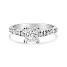 Load image into Gallery viewer, 14K White Gold 1 1/5 Cttw 4-Prong Set Princess Diamond Classic Engagement Ring (I1-I2 Color, H-I Clarity) Ring Size 7
