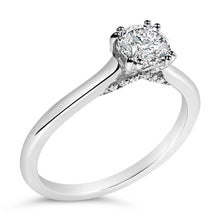 Load image into Gallery viewer, 14K White Gold 7/8 Cttw Lab Grown Diamond Solitaire Cathedral Style Engagement Ring (F-G Color, VS1-VS2 Clarity) - Size 5
