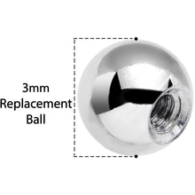 Load image into Gallery viewer, 3mm Stainless Steel Black Diamond Gem Replacement Ball
