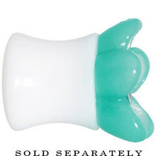 Load image into Gallery viewer, 9/16 Acrylic Aqua Flower Saddle Plug
