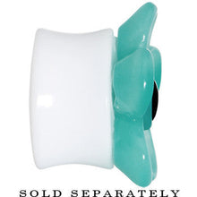 Load image into Gallery viewer, 18mm Acrylic Aqua Flower Saddle Plug
