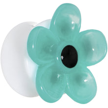 Load image into Gallery viewer, 20mm Acrylic Aqua Flower Saddle Plug
