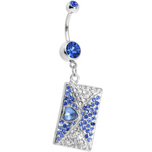 Load image into Gallery viewer, Sapphire Gem Love Letter Dangle Belly Ring
