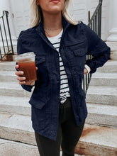 Load image into Gallery viewer, Retro Pocketed Long Sleeve Zip-Up Jacket Lightweight &amp; Stylish Outerwear for Everyday Wear
