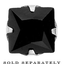 Load image into Gallery viewer, 4G Stainless Steel Black Square CZ Screw Fit Tunnel
