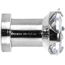 Load image into Gallery viewer, 4G Stainless Steel Clear Square CZ Screw Fit Tunnel
