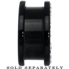 Load image into Gallery viewer, 18mm Black Acrylic with Clear Jeweled Flesh Tunnel
