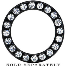 Load image into Gallery viewer, 18mm Black Acrylic with Clear Jeweled Flesh Tunnel
