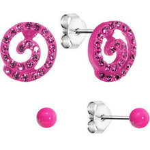 Load image into Gallery viewer, Pink Cosmic Swirl Stud Earring Set
