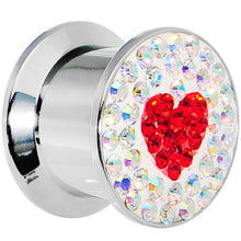 Load image into Gallery viewer, 1/2 Stainless Steel Aurora Gem Red Heart Screw Fit Plug
