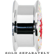 Load image into Gallery viewer, 18mm Stainless Steel Aurora Gem Red Heart Screw Fit Plug
