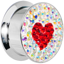 Load image into Gallery viewer, 18mm Stainless Steel Aurora Gem Red Heart Screw Fit Plug
