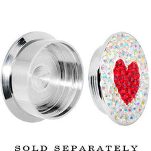 Load image into Gallery viewer, 20mm Stainless Steel Aurora Gem Red Heart Screw Fit Plug
