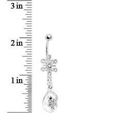 Load image into Gallery viewer, Crystalline Gem Explosion Teardrop Flower Belly Ring
