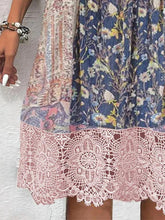Load image into Gallery viewer, Blush Pink Elegant Full-Size Lace Detail Dress Printed Sleeve Midi Dress for Women
