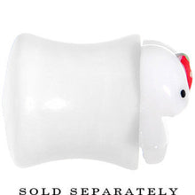 Load image into Gallery viewer, 00G White Acrylic Berry Polka Dot Bow Saddle Plug

