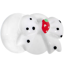 Load image into Gallery viewer, 00G White Acrylic Berry Polka Dot Bow Saddle Plug
