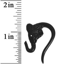 Load image into Gallery viewer, 6G Black Acrylic Lucky Elephant Hanger Plug Set
