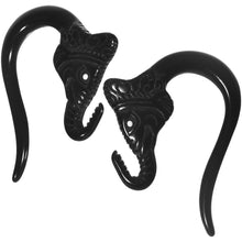 Load image into Gallery viewer, 4G Black Acrylic Lucky Elephant Hanger Plug Set
