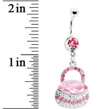 Load image into Gallery viewer, Pink Gem Pretty Purse Dangle Belly Ring
