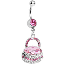 Load image into Gallery viewer, Pink Gem Pretty Purse Dangle Belly Ring
