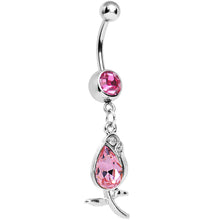 Load image into Gallery viewer, Pink Gem Flower Bud Belly Ring
